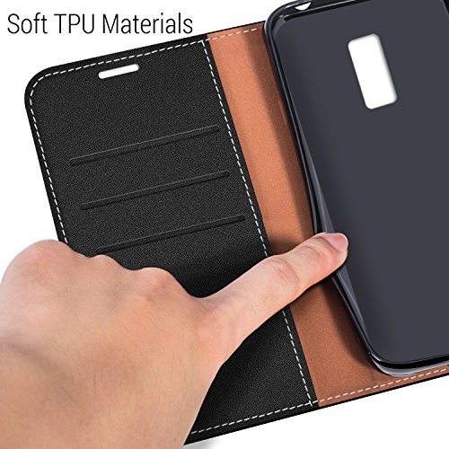 Coodio OnePlus 2 HÃ¼lle Leder LederhÃ¼lle Ledertasche Wallet HandyhÃ¼lle Tasche SchutzhÃ¼lle mit Magnetverschluss / KartenfÃ¤cher fÃ¼r OnePlus 2, Schwarz