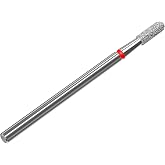 STALEKS PRO - DIAMOND BIT - ROUND CYLINDER (RED RING) I EXECUTION FOR NAIL PRAZER I NAIL DRILL BIT FOR APATIVE MANICURE AND P