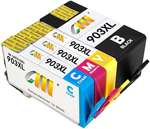CMCMCM 4-Pack Remanufactured Ink Cartridge for HP 903XL 903 XL Compatible with OfficeJet Pro 6960 6970 OfficeJet 6950 All-in-One Printer High Yield