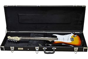 Crossrock Hardshell Multi-ply Wooden Electric Guitar Case, End-Bound Style in Black(CRW500EBK)
