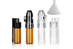 TENHCREEK 4-Pack Gewürzpulver-Pulver Dosierer Werkzeuge mit Löffel, kleine Aufbewahrungsflasche mit Mini-Trichter und Löffel Sniffer Set, Integrierte Tragbare Aufbewahrungsflasche für Reisen im Freien