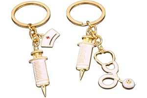 PRETYZOOM 2 Stücke Krankenschwester Schlüsselanhänger Spritze Stethoskop Schlüsselbund Krankenpflege Student Geschenk Wertschätzung Geschenk Arzt Schmuck Abschluss Geschenk