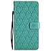 Price comparison product image DENDICO Galaxy A8 Plus 2018 Case, Premium PU Leather Wallet Case, Embossing Flip Case Slim Bumper Protective Case Cover for Samsung Galaxy A8 Plus 2018 - Green