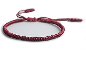 EXINOX Pulsera Espiritual Tibetana | Hombre Mujer | Pulsera Hecha a Mano | Nudo Tradicional Budista