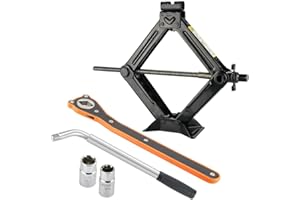 VONLUX Scherenwagenheber Kit, Auto Wagenheber 2t mit Ratsche Schlüsse, Radmutternschlüssel mit 2 Einsätzen, Auto Heber Handkurbel Rangierwagenheber für PKW SUV, Höhe 105mm bis 385mm