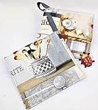  Zwei Topflappen, Mod. Küche, ca. 18 x 18 cm, Hellgrau, Kochen, Rezepte, Geschenk, Hochzeit, Weihnachten, Muttertag, Ostern, Geburtstag, Grillfest, Backen