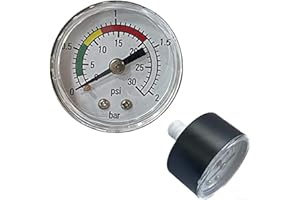 SISINKAL Edelstahl Manometer Ersatz Kit, für Intex 11224 14-16 Zoll Sandfilterpumpe mit O-Ring Dual Skalen-Messsystem