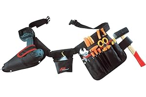 TODAMI Plano Werkzeuggürtel mit Accubohrertasche und Werkzeugtasche mit 15 Fächer und Hammeschlaufe, 52180TB