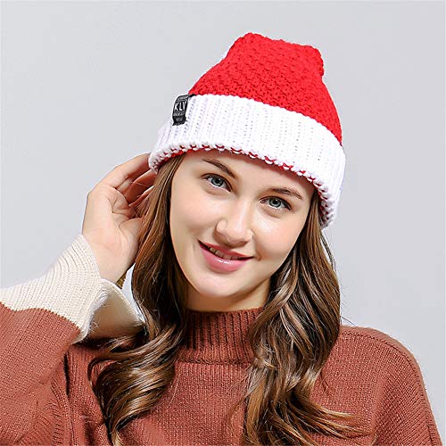 Preisvergleich Produktbild iBaste Mode-Winter-Hut-Weihnachtskappe Nikolausmütze Weihnachtsmann-Hut-warme Strickmütze-Beanie mit Wollball-elastischem Hut-Hauptparty-Dekor