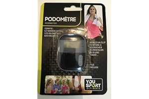 Equilibre et Aventure Podomètre à Piles - Noir - Compte Pas, Kilomètres, Calories