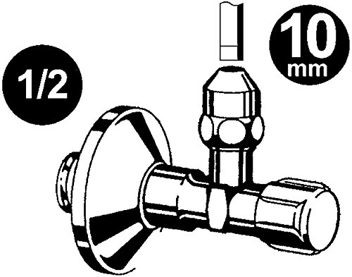 Eckventil mit Schubrosette | 1/2 Zoll | Messing verchromt | 4er-Set - 3
