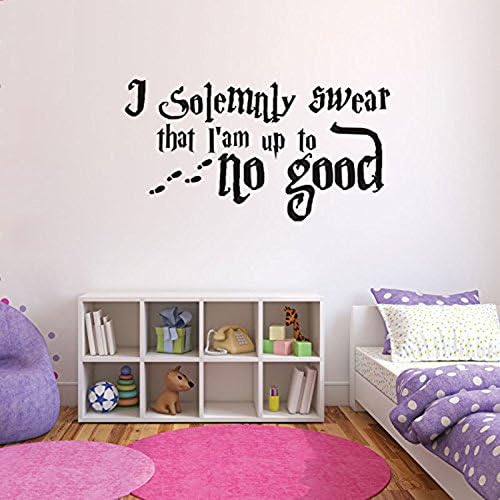 Harry Potter Wall Sticker I Solemnly Swear That I Am Up To No Good Footsteps Movie Book Funny Quote Vinyl Art Decal Mural Children Bedroom Girls Boy Nursery Livingroom 56x100cm By Nia Art