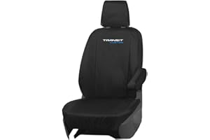 JH AUTOSTORES - Transit Custom Tailored Driver Seat Cover (Fits 2013-2023) Single Black Heavy Duty & Waterpoof