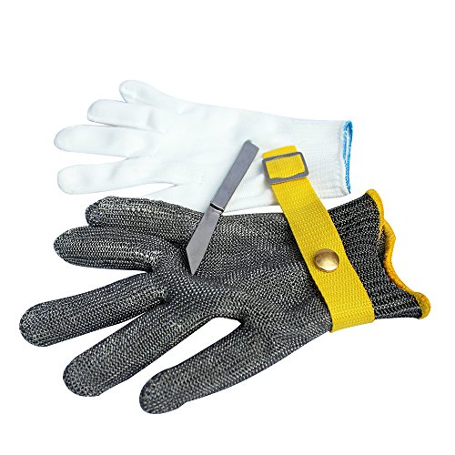 StillCool® shifashionshop sicherheit Cut Proof Schützen Handschuh aus 100% Edelstahl-Metal Mesh Butcher Handschuhe - 4