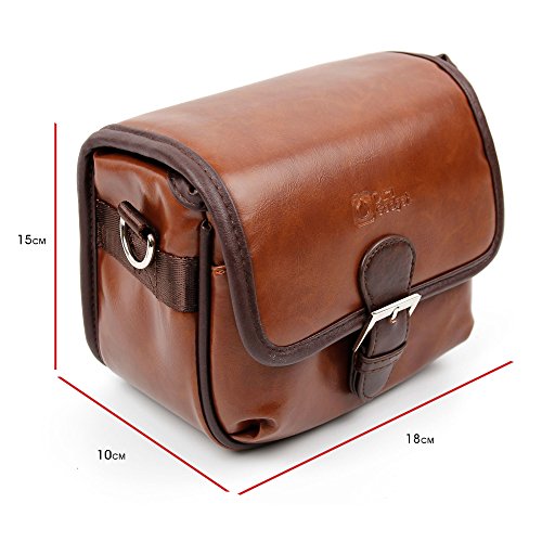 Duragadget Housse modulable Aspect Cuir Marron pour Canon EOS 1300D  EOS 700D  EOS 750D  EOS M6  EOS M10  EOS M3  EOS 800D et EOS 77D appareils Photo