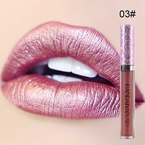 ROMANTIC BEAR 6 Farben Metallic Schimmer Liquid Lippenstift Langlebig Matt Wasserdicht Feuchtigkeitsspendende Lipgloss