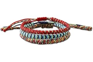 EXINOX Pulsera Tradicional Tibetana | Hombre Mujer | Nudo Espiritual Budista