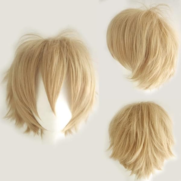 Cosplay-Perücke The Promised Neverland - Kurze Orange Locken Für Anime-Kostüm & Halloween