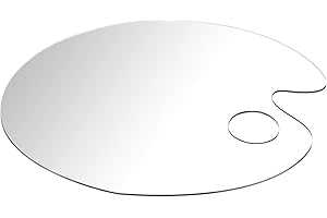 ZNGOU 1PCS Clear Acrylic Paint Palette, Non-Stick Oil Paint Palette Oval Shaped Artist Mixing Palette Art Paint Tray with Protective Film for DIY Art Craft Painting (25 x 15 cm)