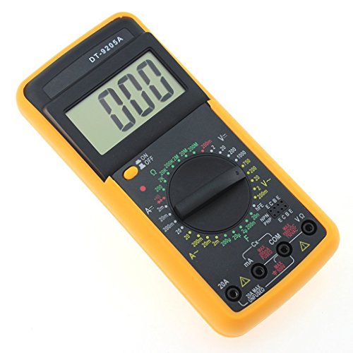Electrade DT9205A Digital Multimeter Capacitance MultiMeter With Probes For Measuring AC/DC Voltage, Current, Resistance and Continuity