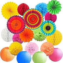 9 Pom Pom Dekoration Papier Farbwahl DIY Hochzeit Papierkugeln 25 15 10cm pompom