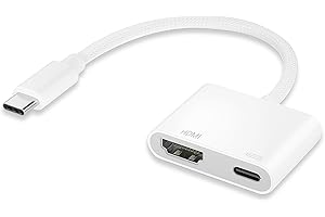 DIFCUL USB C to HDMI Adapter [2-in-1] Type-C to HDMI 1080P 4K Converter with Charging,HDMI Cable Digital AV Adapter Connector Sync Screen, Compatible for i-Phone 15 Pro Max/Plus,MacBook/iPad Pro/Galaxy