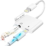 JUQOTU adattatore cuffie iphone【 Apple MFi Certified】 2 in 1 da Lightning a jack 3,5 mm per cuffie adattatore AUX cavo adatta