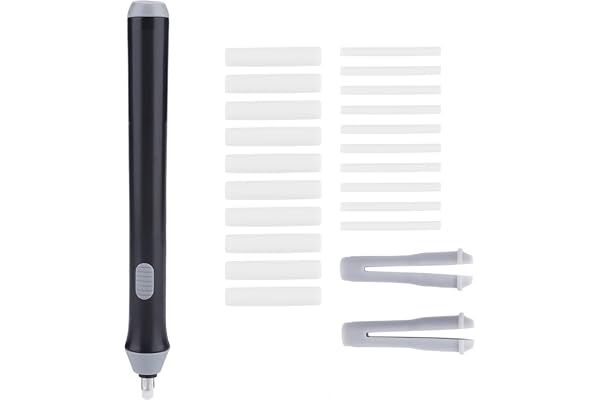 Gomme Électrique Automatique, Effaceur Rotatif avec 22 Recharges, Kit de Dessin Alimenté par Piles, Noir for Bureautique et Scolaire