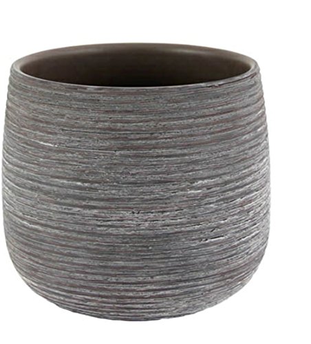 Blumentopf Übertopf Keramik grau hochwertig von Kaheku Ø 11 cm • 3 Größen zur Auswahl, Blumentöpfe Übertöpfe (Ø 11 cm • 9,5 cm hoch) - 2