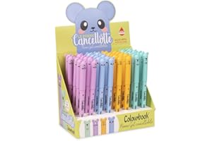 Colourbook Selezione Cartoleria Varzi dal 1956 set 4 penne cancellino 2 rosse 2 ble colori assortiti