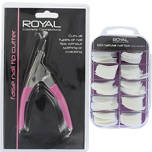 Royal 100 Natural Nail Tips & False Nail Cutters