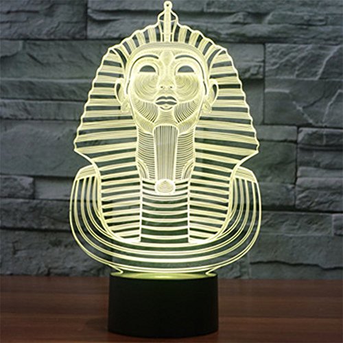 Sphinx Pharao 3D Optische Illusions-Lampen, FZAI Tolle 7 Farbwechsel Acryl berühren Tabelle Schreibtisch-Nachtlicht mit 150 cm USB-Kabel für Kinder Schlafzimmer Weihnachten Geburtstagsgeschenke - 4