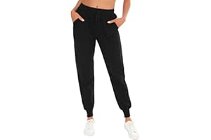 Aseniza Pantaloni Sportivi Donna in Cotone Pantaloni Lunghi Jogger Donna con Tasche Casual Larghi Pantaloni con Coulisse per Allenamento Jogging Fitness Palestra