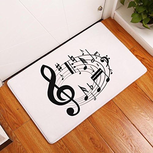 Hukz Kitchen Mat Rug Modern Non Slip Carpets Bathroom Living Dining Dorm Room Bedroom Floor Soft Mats Piano Music Key Indoor/Outdoor Decor Doormat (F)