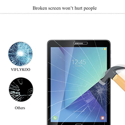 VIFLYKOO Samsung Galaxy Tab S3 9.7 Panzerglas Schutzfolie, Härtegrad 9H superdünn kratzfest HD Klar Ballistic gehärtetem Glas Displayschutzfolie für Samsung Galaxy Tab S3 9.7 - 8