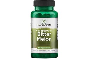 Swanson, Bitter Melon (Melon amer), 500mg, 60 Capsules, Hautement Dosé, Sans Soja, Sans Gluten, Sans OGM
