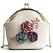 Produktbild Willsego Crossbody Single Shoulder Modekette Blume Tasche Hardware Clip Mund Handtasche (Farbe : Weiß, Größe : 17 * 10 * 16CM)