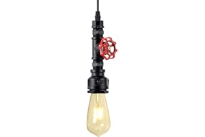KAWELL Industriale Vintage Luce Pendente Retro Lampada a Sospensione a Tubo D'acqua Creativo Plafoniera Lampadario Art Deco Ferro E27 60W Max Cafe Bar Ristorante Cucina