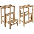 Sgabello Scala In Legno Di Abete A 2 Gradini A Ribalta, Scaletta Pieghevole Salvaspazio Per Bagno E Libreria, Scaletta Portavasi Multiuso Mens | Leroy Merlin