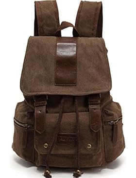 ERGEOB® Unisex Leinwand Segeltuch Rucksack Schultasche Umhängetasche Rucksäcke