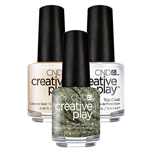 CND Creative Play Olive for Moment Nr. 433 13,5 ml mit Creative Play Base Coat 13,5 ml und Top Coat 13,5 ml, 1er Pack (1 x 0.041 l)