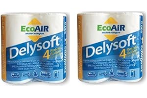 ALTIGASI Prime Papier hygiénique pour camping-car et camping - DelySoft 2 voiles - Se rince facilement idéal pour WC Chimique Sanity - 2 paquets de 4 rouleaux
