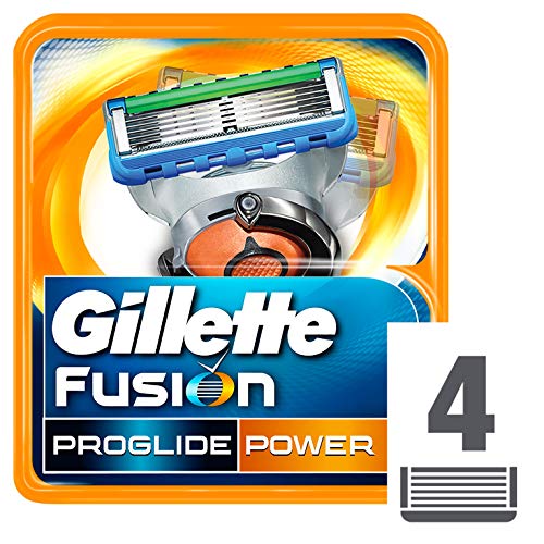 Gillette Fusion Proglide Power Cuchillas de Recambio para Maquinilla de Afeitar - 4 unidades