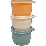 Tupperware Set (3) Frigorifero Uno 120 ml colorato arancione bianco blu barattolo contenitore salvafreschezza Julchen