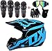 Produktbild Adult Motocross Helmet Mann Off Road Dot Outdoor Full Face Mx Dirt Bike Motorcycle ATV Helmet (Free 5 Piece Set: Brille, Maske, Handschuhe, Kniepads, Elbow Pads),S