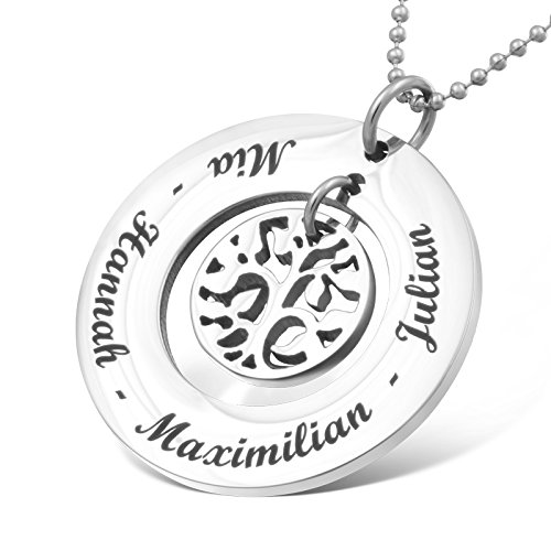 Juwelier Schönschmied – Unisex Kettenanhänger aus Edelstahl inkl. Gravur und Kette AH350 – Vikash
