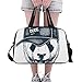 Produktbild Reopx Giant Cute Panda Wear Hat Große Yoga Gym Totes Fitness Handtaschen Reisetaschen Schultergurt Schuhtasche Für Sportgepäck Für Mädchen Männer Frauen Outdoor