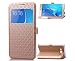 Samsung Galaxy J7 2016 (J710) Genuine Leather Case Flip Cover Case, Nnopbeclik® PU Leather Flip Case Protective Cover Shell Prints Flower Pattern Back Case Cover Wallet with STAND FUNCTION AND CARD SLOT AND CLIP View Window avec fenêtre d 'ouverture Shock Absorbing Mirror Protective Mobile Phone Case Crystal Glitter Rhinestone Flower Case Cover Bumper for Samsung Galaxy J7 2016 (J710) 5.5 Inch