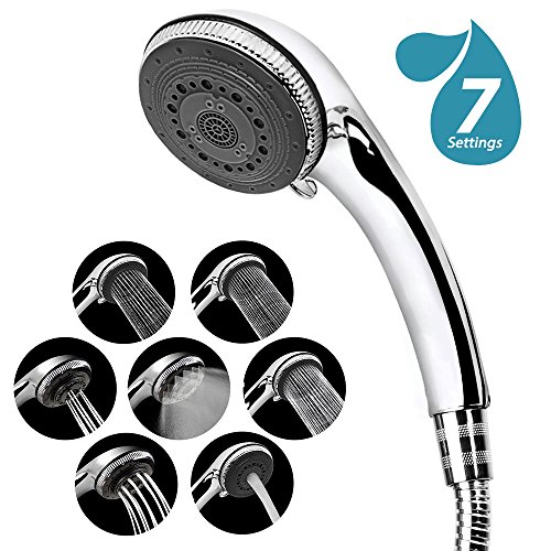 EocuSun Alcachofa de Ducha, Alta Presión Cabezal de Ducha de Agua Ahorro Mango de Ducha con 7 Rociadores Handh