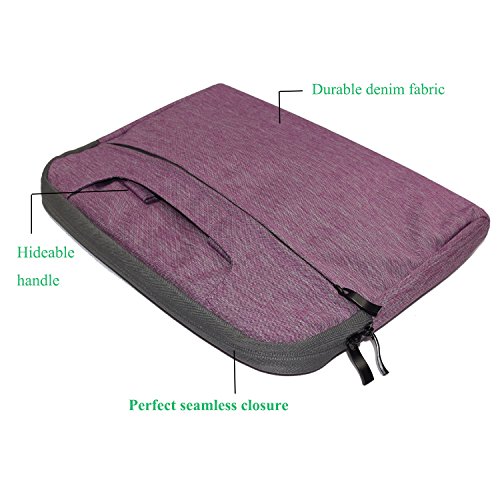 Willful Denim-Gewebe 15-15,6 Zoll Schutzhülle Laptophülle Tragetasche Aktentasche Sleeve Tasche mit Griff für 38,1-39,6 cm-Laptop / Notebook-Computer / MacBook Pro 15.4 Lila - 2